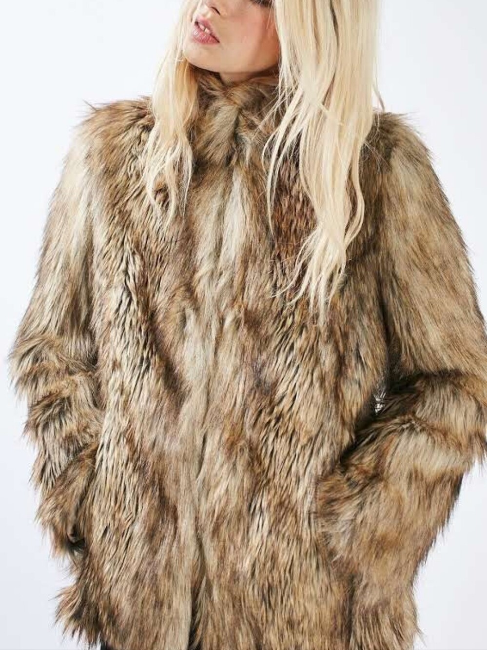REFUCED&RELISTED*TOPSHOP VINTAGE FAUX FUR BOHO COAT - Picture 2 of 5